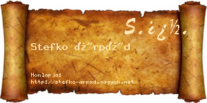 Stefko Árpád névjegykártya