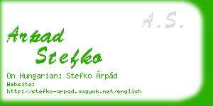 arpad stefko business card