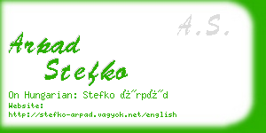 arpad stefko business card